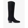 Maje Fringe-detailed Boots In Noir / Gris