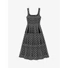 Maje Jacquard Knit Midi Dress In Bicolore