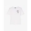 Maje Womens Heart-embellished Short-sleeved Cotton-jersey T-shirt Bicolore In Bicolore