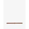 Maje Womens Camel Heart-embellished Slim Leather Belt In Brown