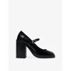 Maje Leather Mary Janes In Black