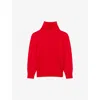 Maje High-neck Cashmere Jumper In Rouges