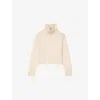 Maje Womens Ecru High-neck Relaxed-fit Stretch-cashmere Jumper In Neutral