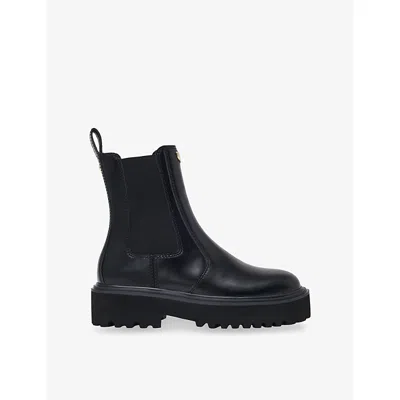 Maje Womens  Leather Chelsea Boots In Black