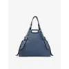 Maje Womens Bleus Logo-embossed Tassel-embellished Denim Shoulder Bag In Bleus