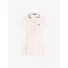 Maje Womens White Logo-embroidered Button-down Cotton-poplin Mini Dress In Pink