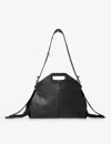 Maje Mini Miss M Fringed Tote Bag In Noir / Gris