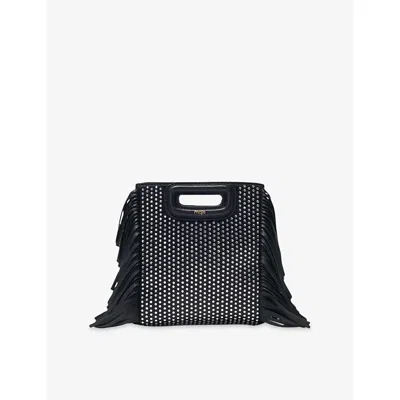 Maje Womens Black Miss M Mini Faux-leather Shoulder Bag