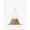 Maje Womens  Miss M Mini Suede Shoulder Bag In Marron/brown