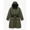 Maje Contrast Quilted Puffer Jacket In Bruns