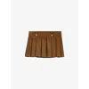 Maje Womens  Pleated Corduroy Mini Skirt In Brown