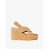 Maje Wedge Sandals With Raffia Effect