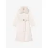 Maje Womens Ecru Removable-collar Wool-blend Coat In Gold