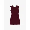 Maje Womens Burgundy Removable Jumper Ribbed Wool-blend Knitted Dress In Burgundy