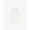 Maje Womens  Round-neck Crochet-back Cotton Vest
