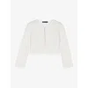 Maje Womens Sequin-embellished Cropped Cotton-blend Cardigan Blanc In Blanc