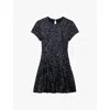 Maje Sequin-embellished Dress In Noir / Gris