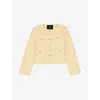 Maje Short Tweed And Lurex Jacket In Jaunes / Oranges