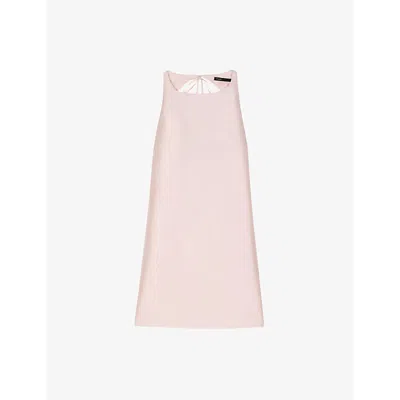 Maje Womens Sleeveless Tie-back Satin Mini Dress Roses
