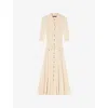 Maje Sequin Knit Midi Dress In Naturels