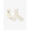 Maje Snake-embroidered Socks In Blanc