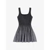 Maje Glittered Mini Dress In Noir / Gris