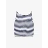 Maje Striped-pattern Button-fastening Top In Blue