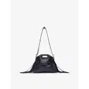 Maje Womens  Tassel-embellished Mock-croc Leather Shoulder Bag In Noir / Gris
