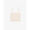 Maje Womens Blanc Tweed-pattern Cropped Knitted Top In Blanc