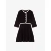 Maje Knitted Cardigan-overlay Mini Dress In Black