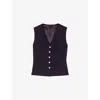 Maje Womens V-neck Sleeveless Stretch-woven Waistcoat Bleus In Bleus