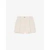 Maje Womens Blanc Wide-leg High-rise Tweed Shorts In Blanc