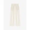 Maje Womens Wide-leg High-rise Woven Trousers Blanc In Blanc