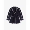 Maje Double-faced Coat In Noir / Gris