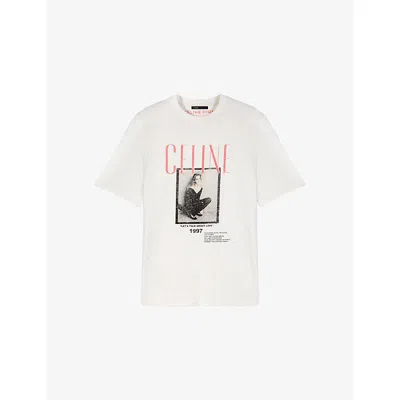 Maje Womens White  X Celine Dion Printed Cotton T-shirt