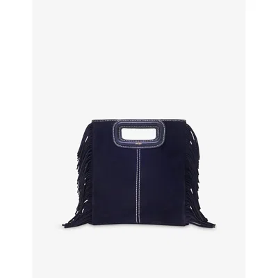 Maje Womens Marine Blue M Suede Bag