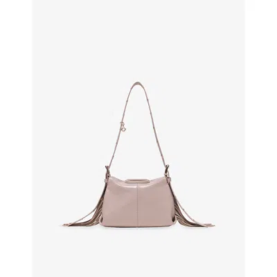 Maje Womens Mastic Beige Miss M Mini Patent-leather Shoulder Bag In Neutral