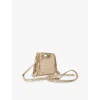 Maje Mini M Embossed-crocodile Tote Bag In Beige