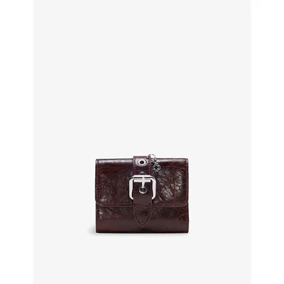 Maje Womens Dark Brown Miss M Leather Card Holder