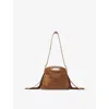 Maje Womens Miss M Mini Suede Shoulder Bag Bruns In Bruns
