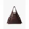 Maje Womens  Miss M Xl Leather Shoulder Bag In Noir / Gris