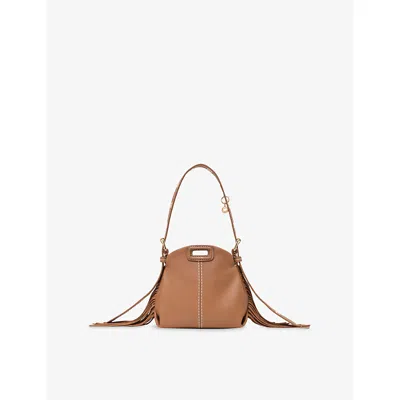 Maje Womens Miss M Micro Leather Bag Moka In Brown
