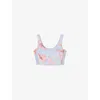 Maje Womens Floral-print Cropped Taffeta Bustier Top Multicolor In Multicolor
