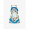 Maje Womens Multicolor Floral Print Tropical-pattern Woven Mini Dress