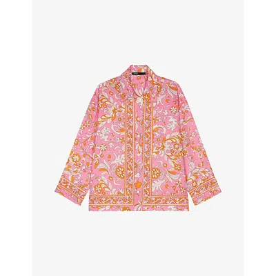 MAJE WOMENS MULTICOLOR PAISLEY-PRINT LONG-SLEEVE WOVEN SHIRT