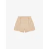 Maje Linen And Cotton Shorts With Darts In Naturels