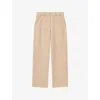 Maje Womens Naturels Straight-leg Mid-rise Linen-blend Suit Trousers In Naturels