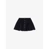 Maje Womens Navy Button-down Elasticated-waist Stretch-cotton Mini Skirt In Black