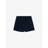 Maje Tailored Lurex Stripe Shorts In Blue