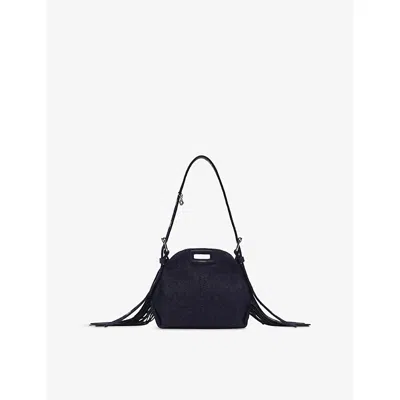 Maje Womens Navy Miss M Micro Denim Bag In Blue